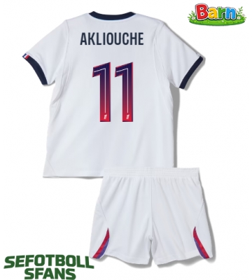 Paris Saint-Germain Maghnes Akliouche #11 Bortaställ Barn 2026-27 Kortärmad (+ Korta byxor)